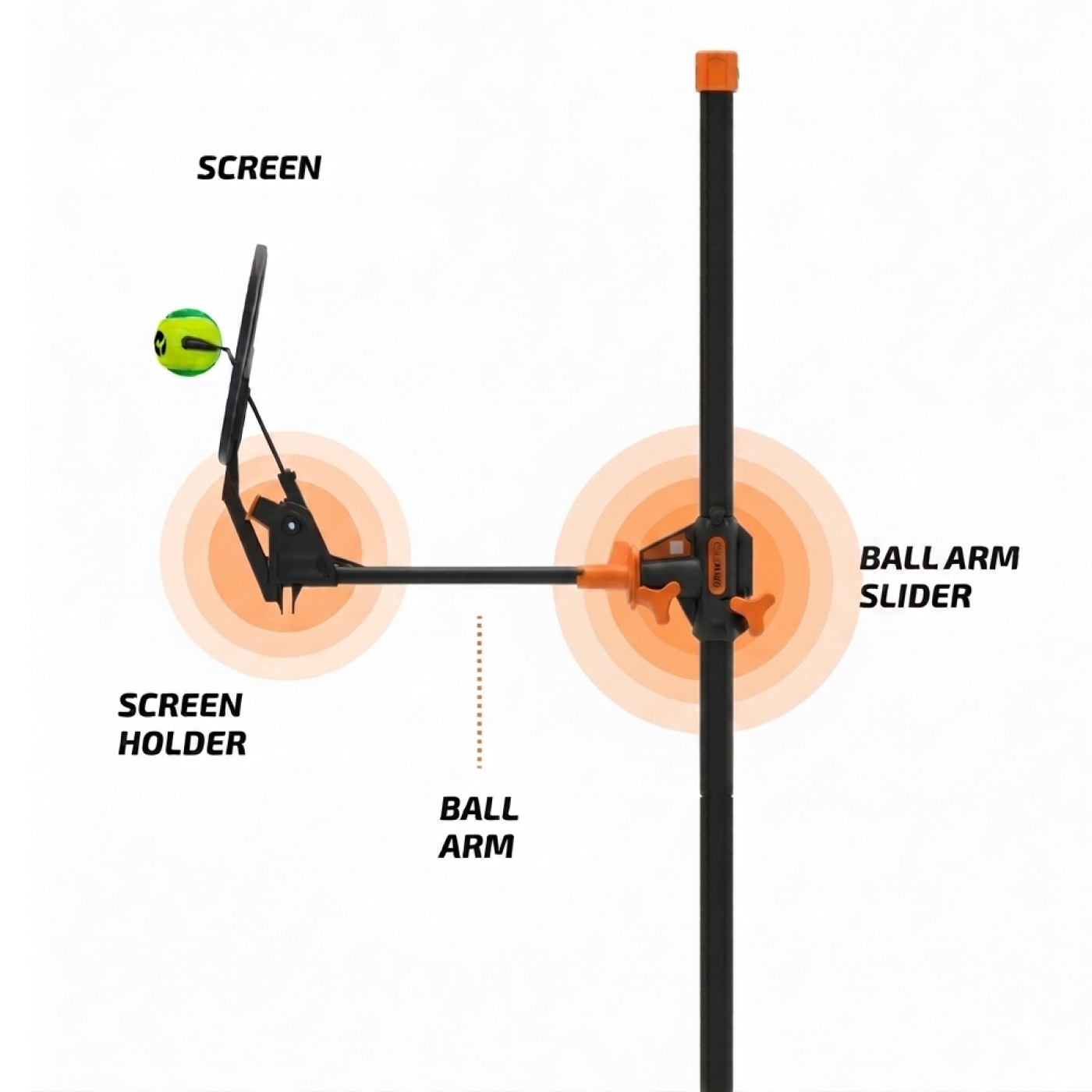 SpinPro for Padel screen anatomy diagram
