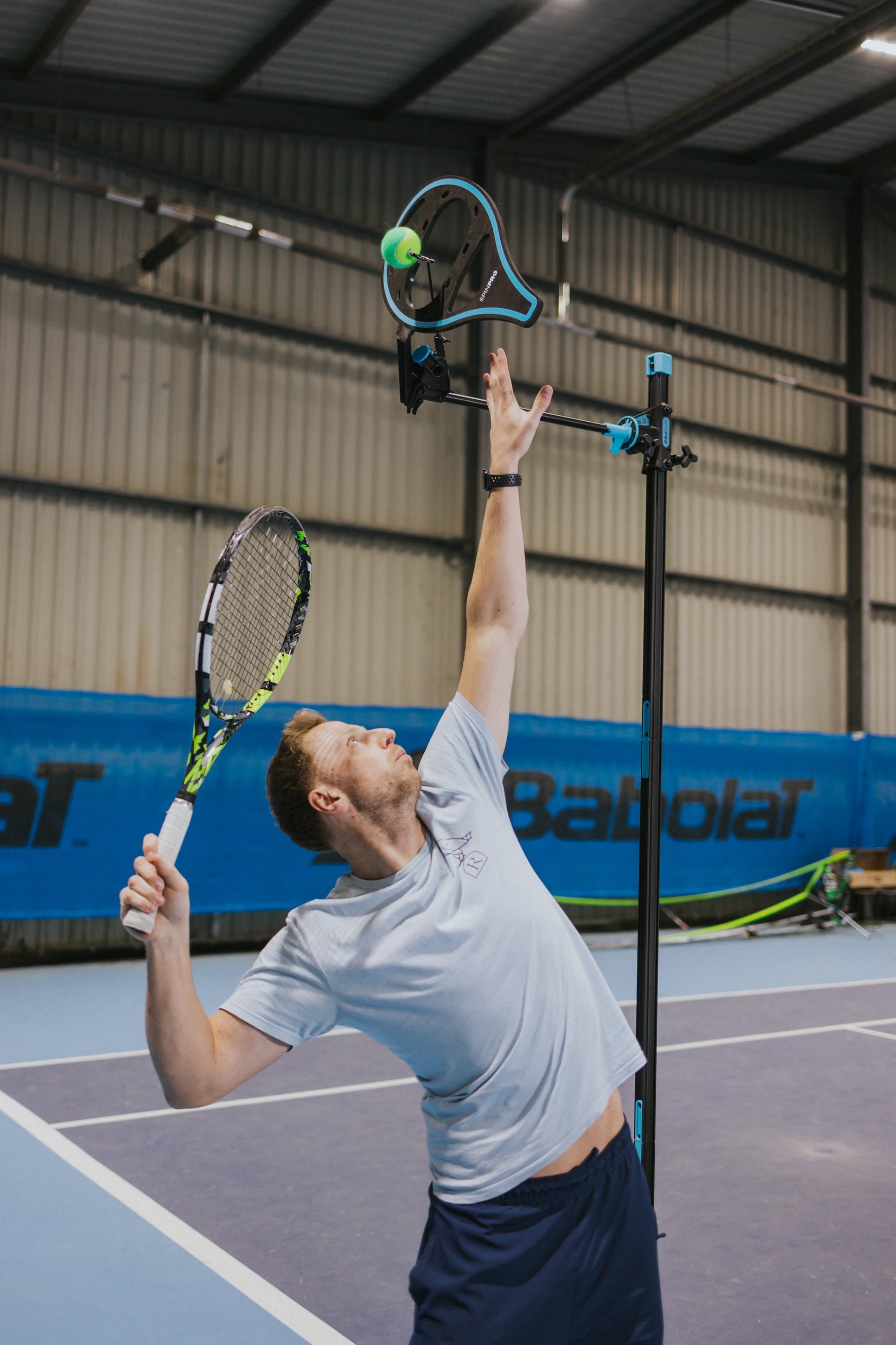 Kick serve practice with SpinPro for Tennis