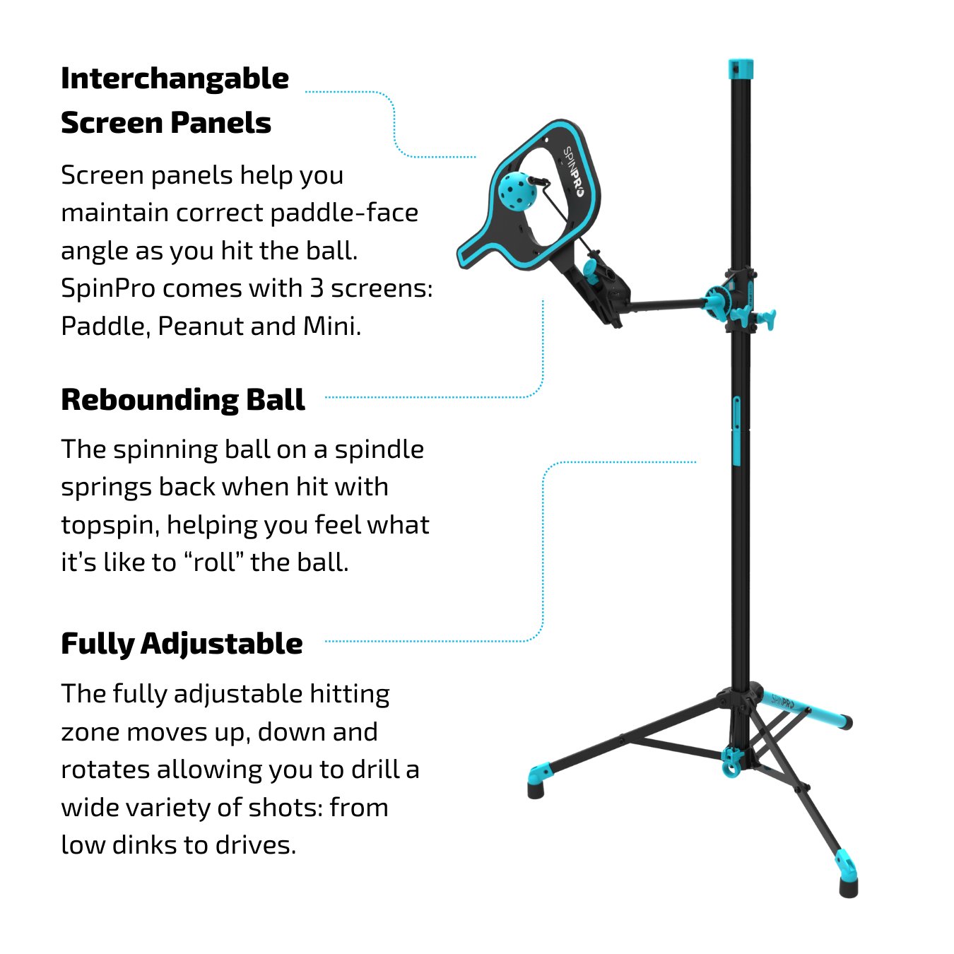 SpinPro for Pickleball features