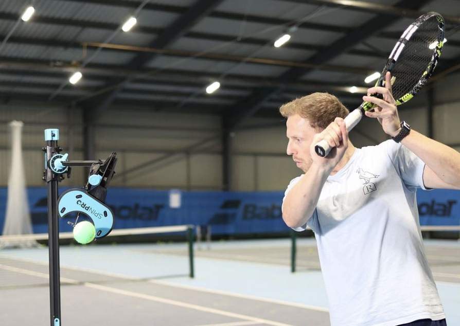 Player practising repeated shots with the SpinPro