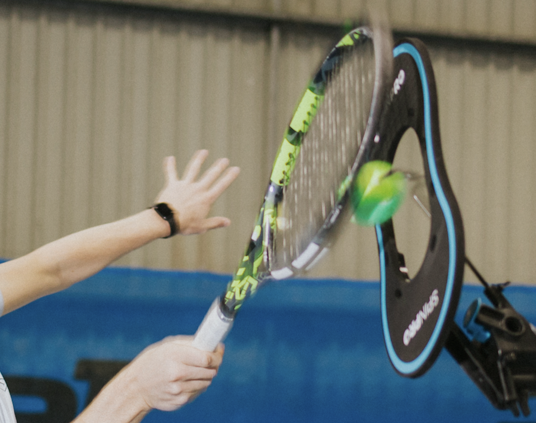 Player feeling topspin contact with the SpinPro