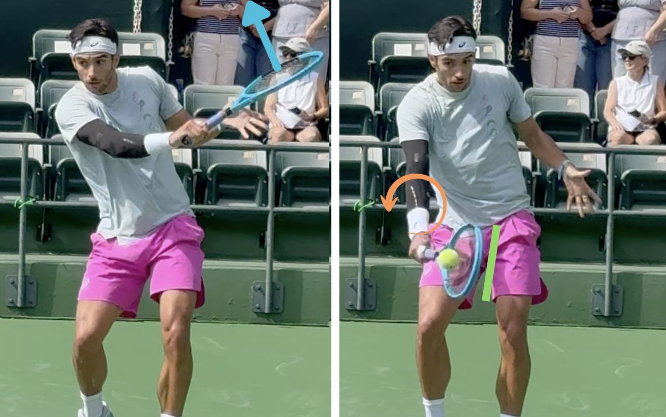 Musetti slice backhand.