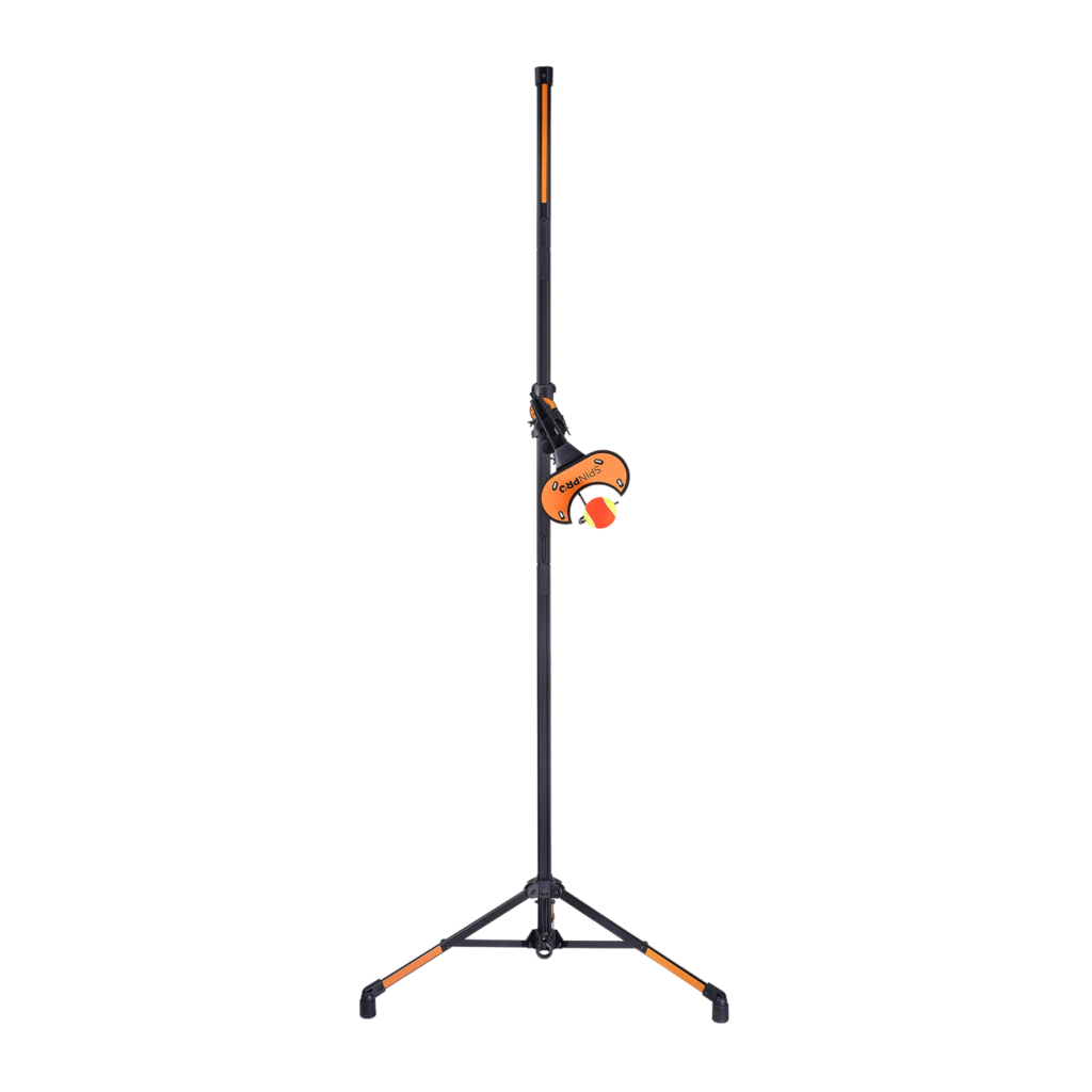 The SpinPro for Padel set at bandeja height, seen from the front